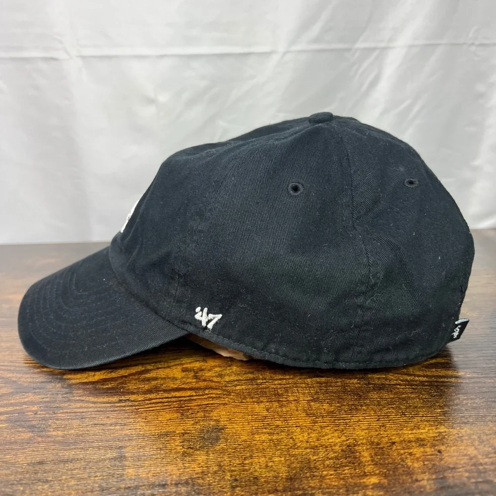 47 Brand Chicago White Sox Clean Up Adjustable Hat Black MLB Baseball Cap